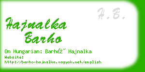 hajnalka barho business card